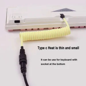 LANO USB A to Type C for Mechanical Gaming Keyboard Double Sleeved Wire with GX16 Detachable Aviator Coiled Power Cable 4 kf S5852fdb0140a415493e8b87eef711003O