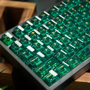 Emerald Green Transparent Keycaps Cherry Profile UV pad print PC Keycap Custom Keyboard Cap For Mechanical Keyboard Accessories