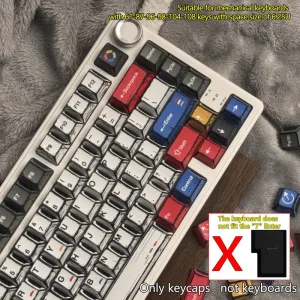 Comic Style Colorful Mixed Light Keycaps Original Factory Height 136 Keys Set Classic Minimalist Style Machine Keycap Decoration