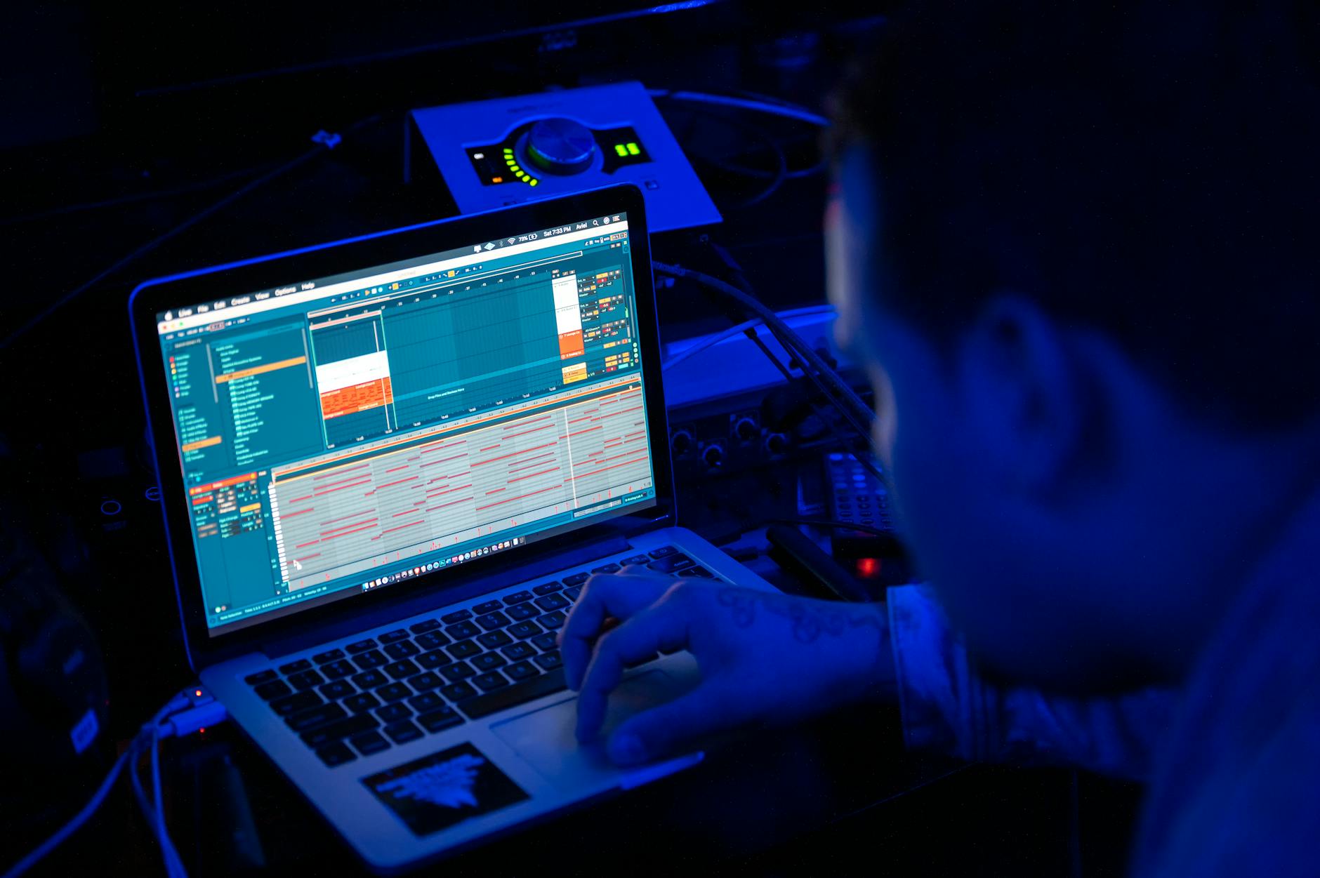 man using laptop computer